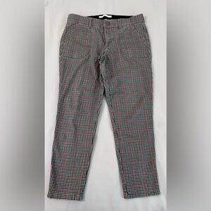Vintage America Black, White & Red Houndstooth Slim Pants